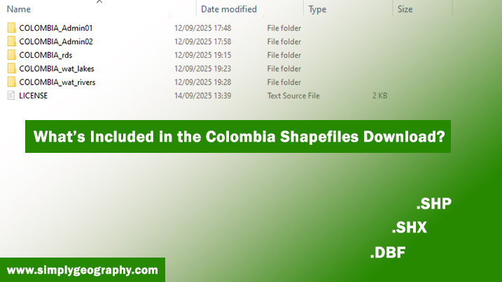 What’s Included in the Colombia Shapefile Package