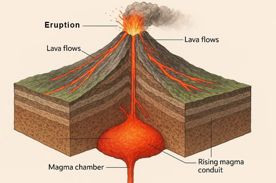 Image illustration of a volcanic mountain