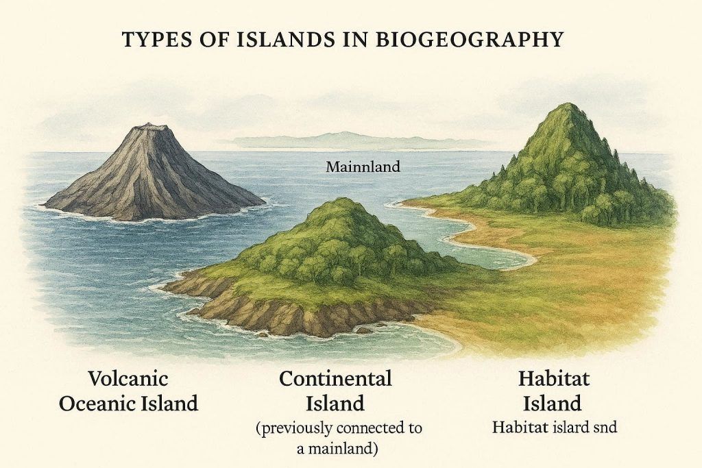TYPES OF ISLANDS IN BIOGEOGRAPHY