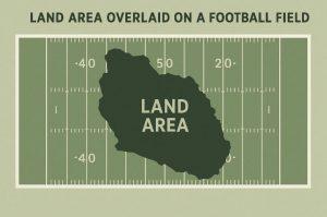 Land Area over on a football field